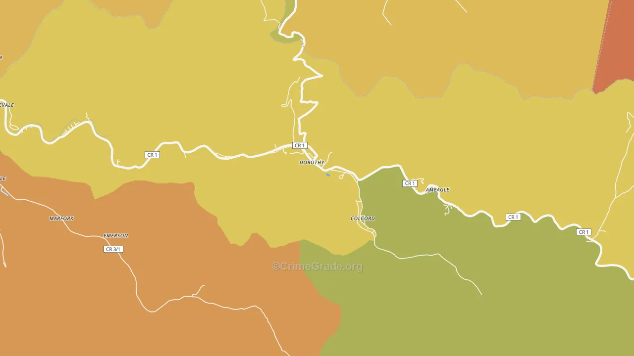 Dorothy, WV Map of Arson Rates