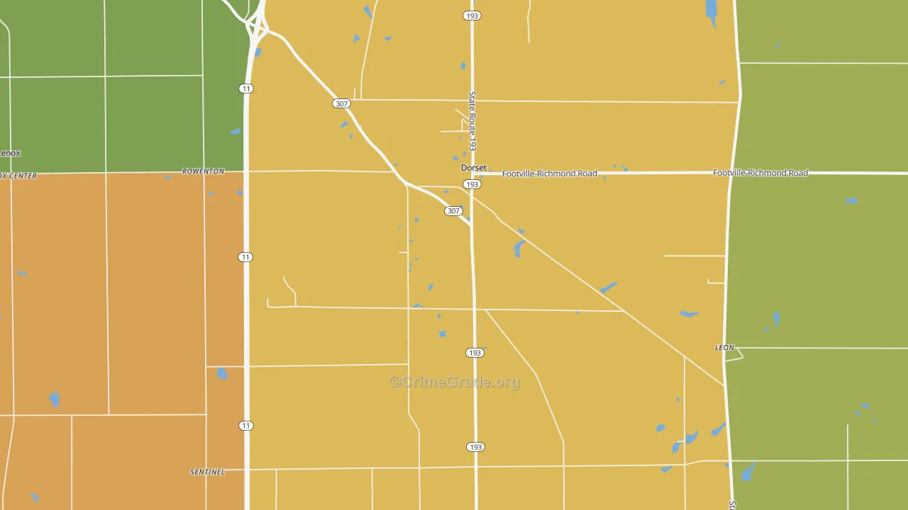 Dorset, OH Map of Arson Rates