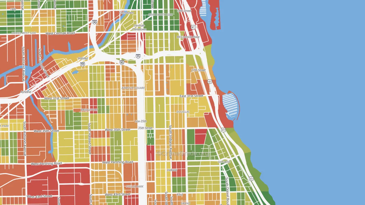 Douglas, Chicago, IL Map of Arson Rates