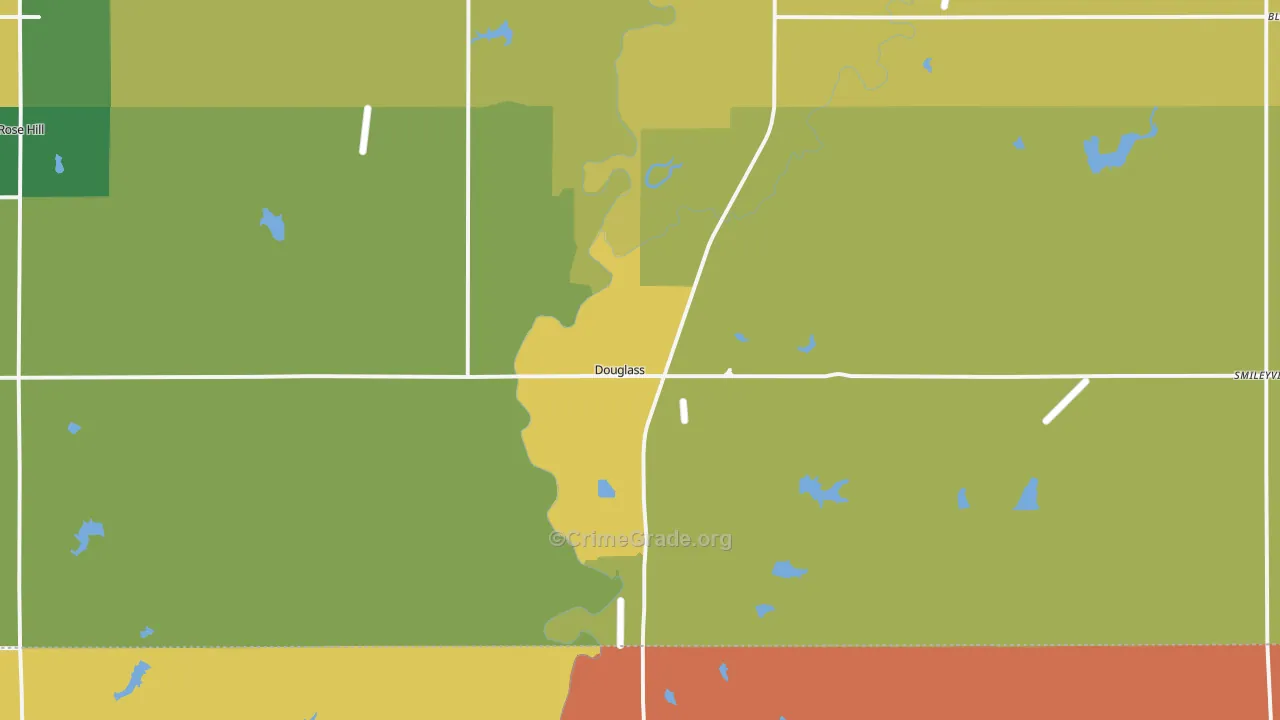 Douglass, KS Map of Arson Rates