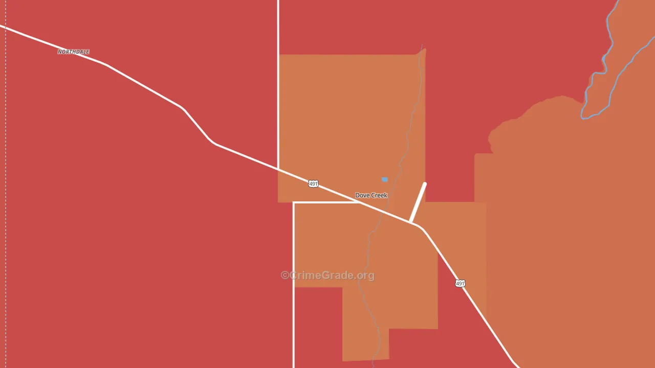 Dove Creek, CO Map of Arson Rates
