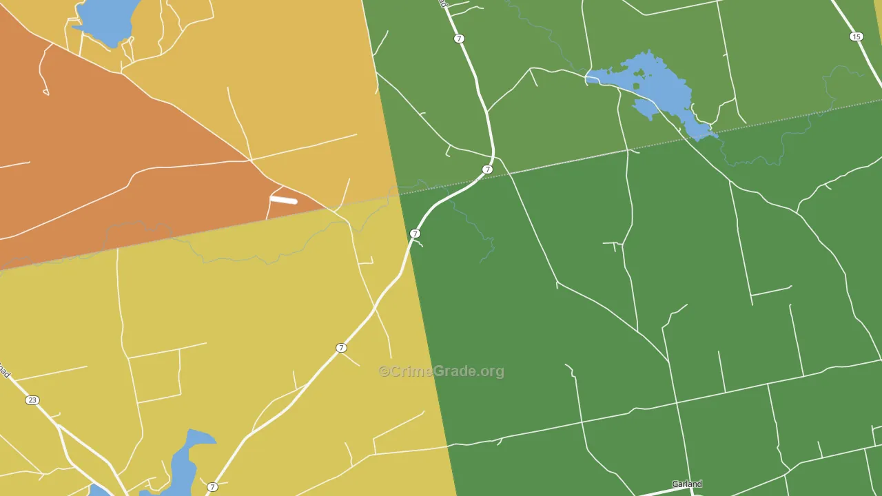 Dover South Mills, ME Map of Arson Rates