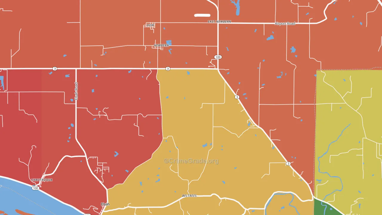 Dow, IL Map of Arson Rates