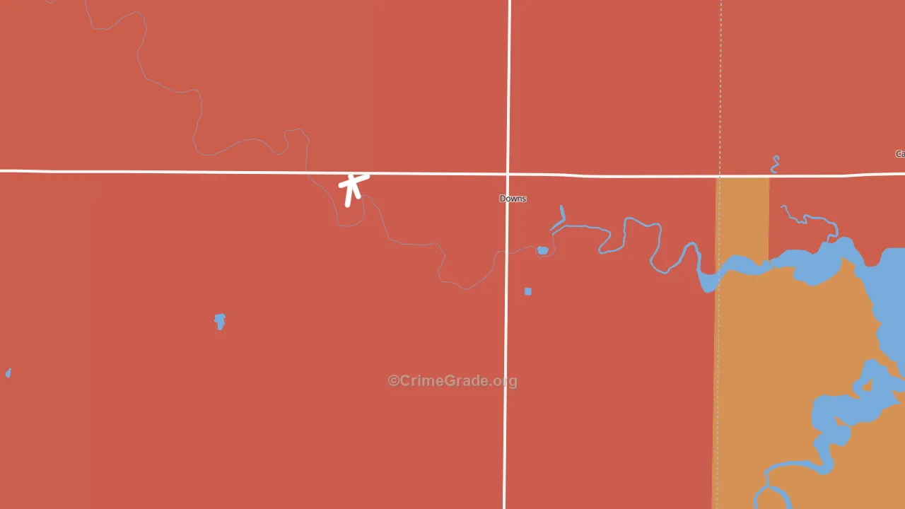 Downs, KS Map of Arson Rates