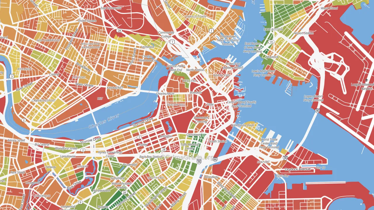 Downtown Crossing, Boston, MA Map of Arson Rates