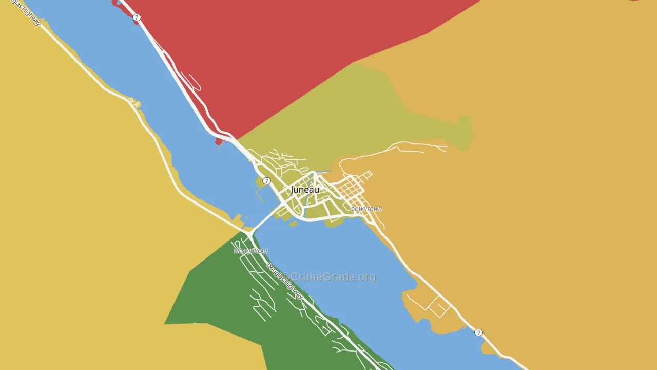 Downtown Juneau, Juneau, AK Map of Arson Rates