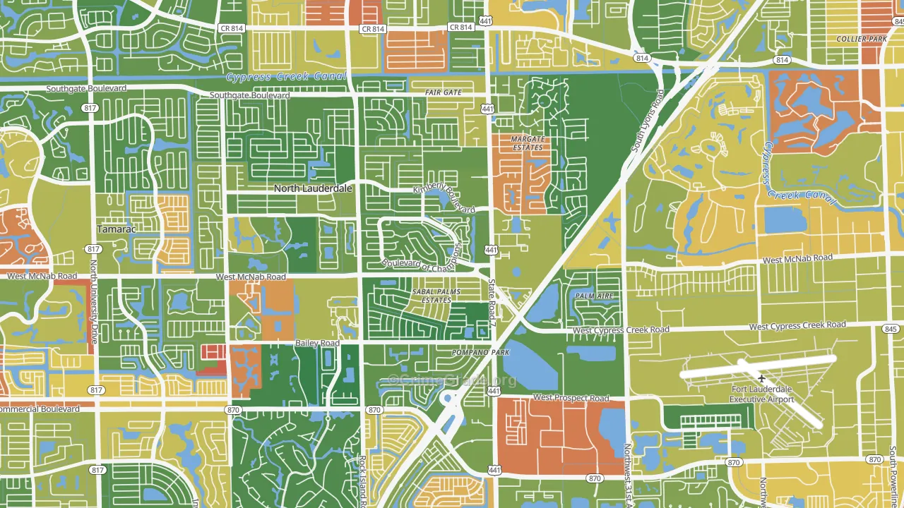Downtown North Lauderdale, North Lauderdale, FL Map of Arson Rates