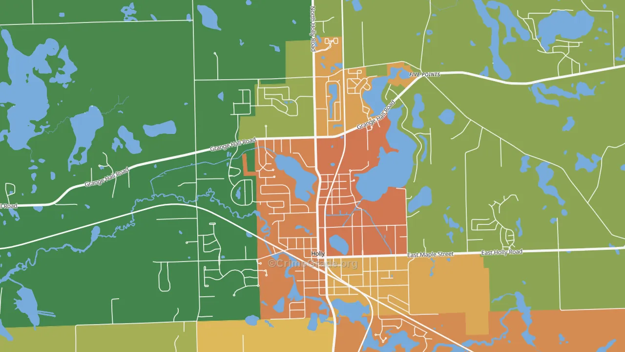 Downtown Village of Holly, Holly, MI Map of Arson Rates