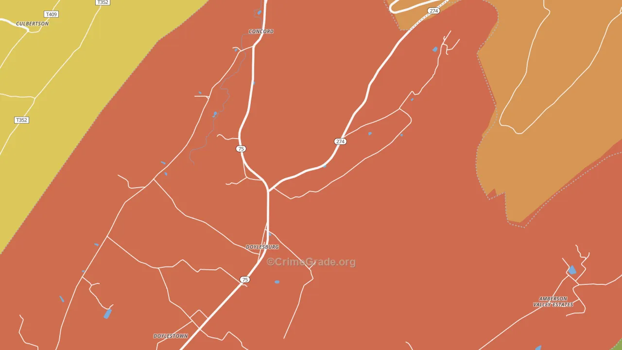 Doylesburg, PA Map of Arson Rates