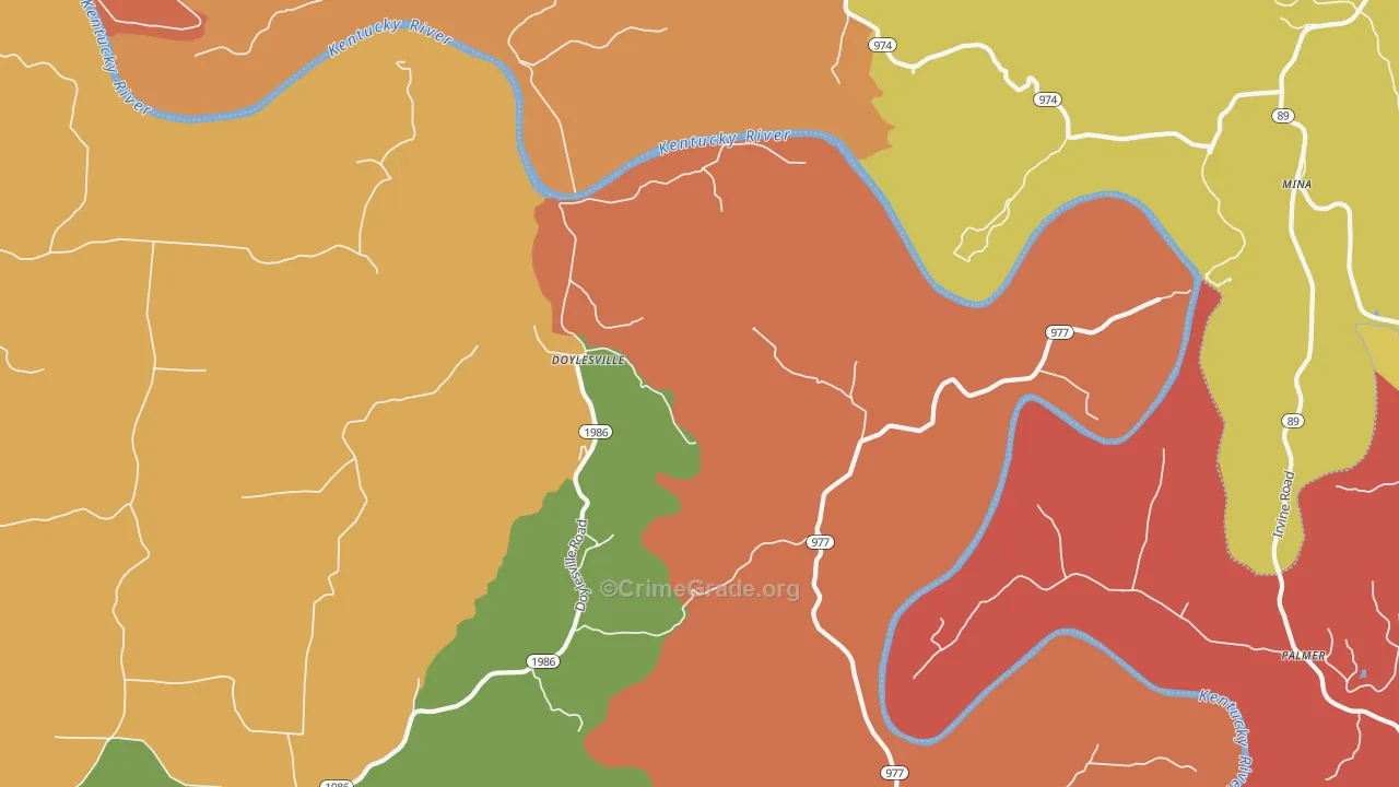 Doylesville, KY Map of Arson Rates
