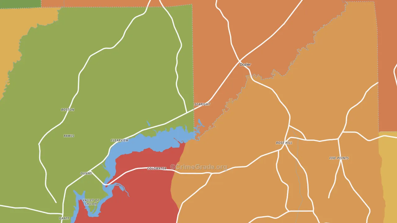 Dozier, AL Map of Arson Rates