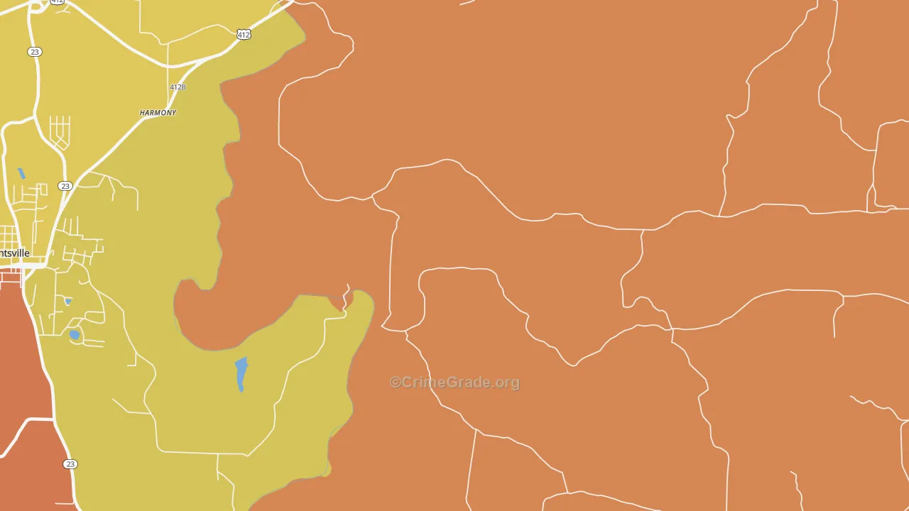 Drakes Creek, AR Map of Arson Rates