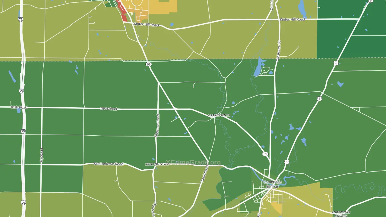 Drakes Mills, PA Map of Arson Rates