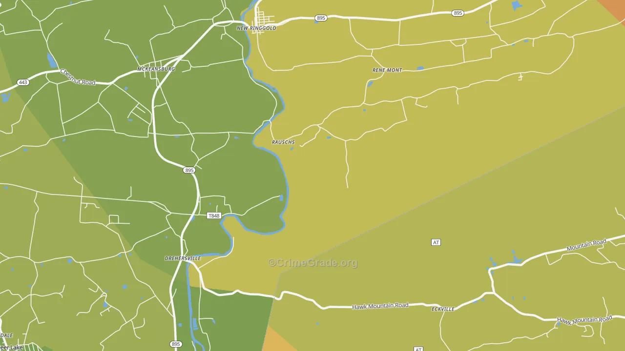 Drehersville, PA Map of Arson Rates