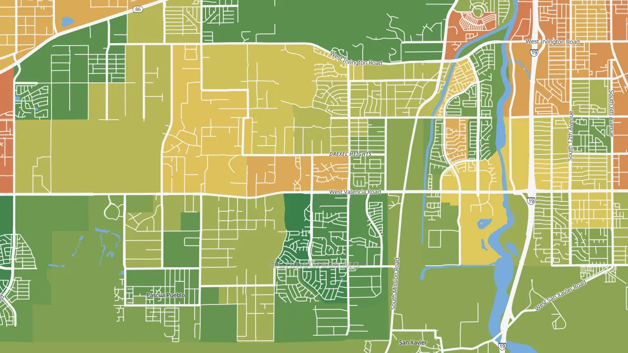 Drexel Heights, AZ Map of Arson Rates