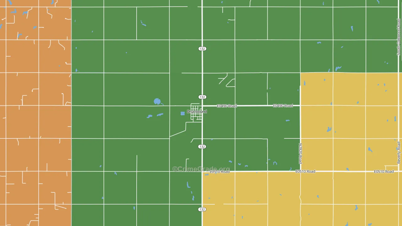 Drummond, OK Map of Arson Rates