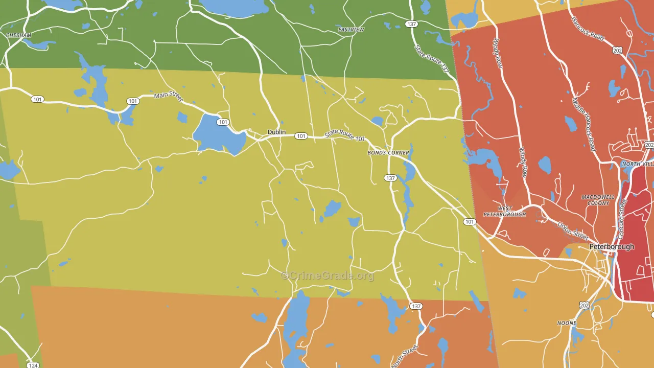 Dublin, NH Map of Arson Rates