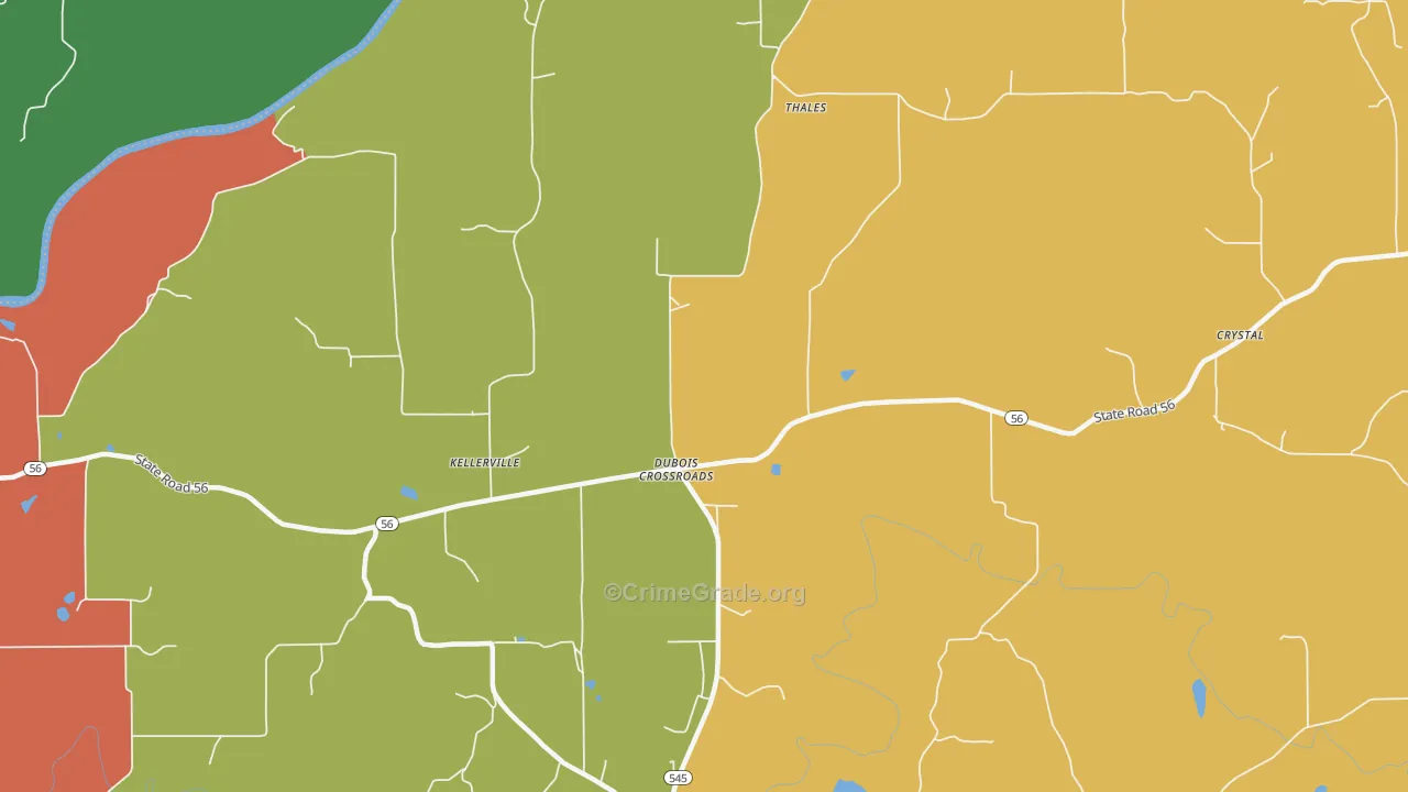 Dubois Crossroads, IN Map of Arson Rates