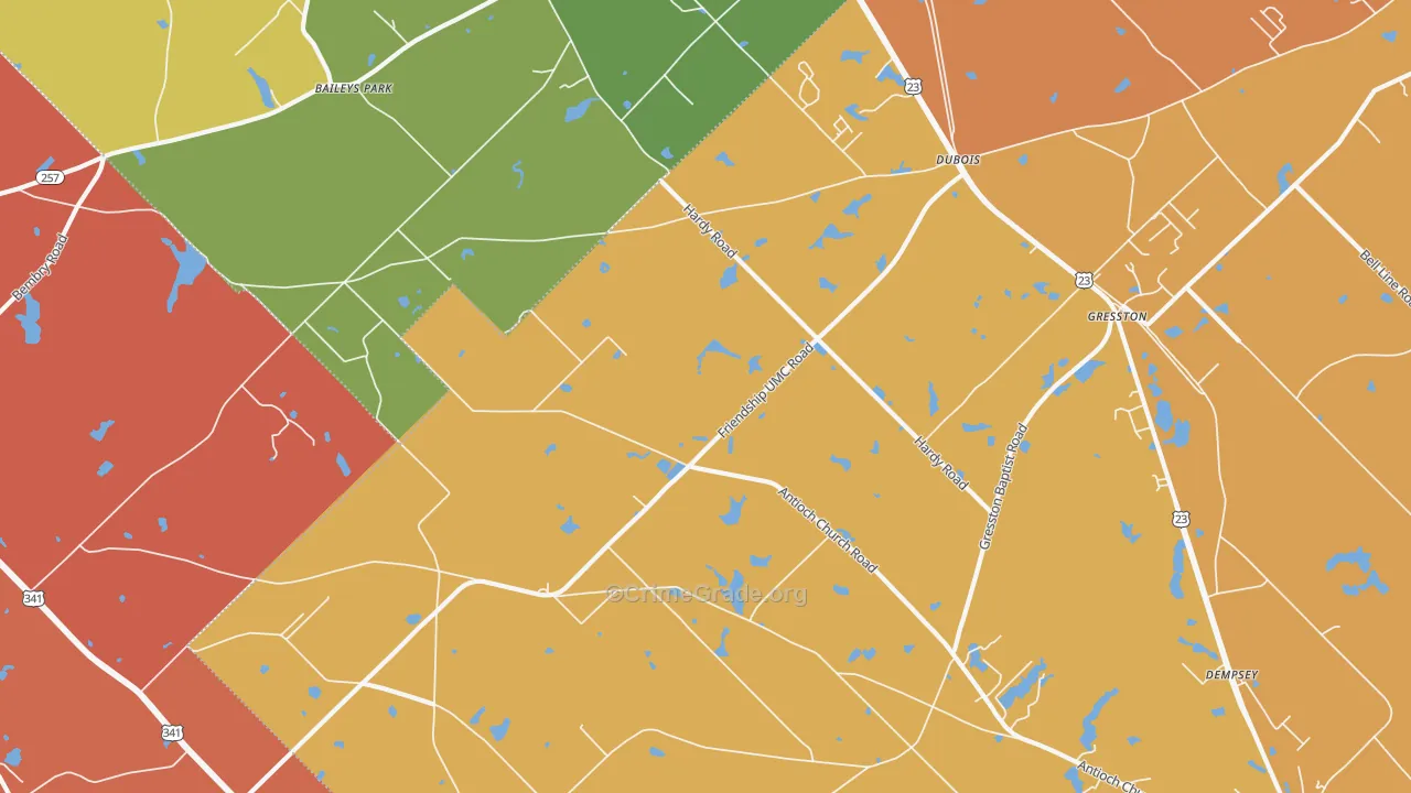 Dubois, GA Map of Arson Rates