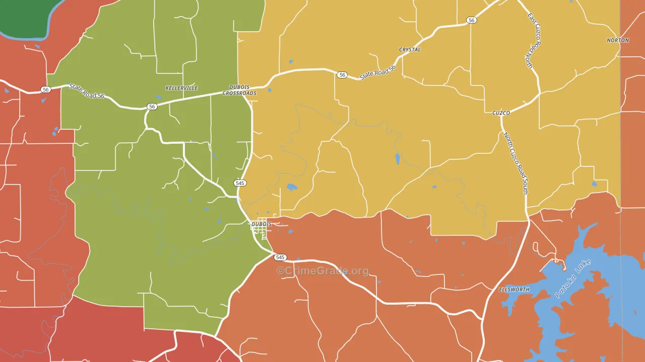 Dubois, IN Map of Arson Rates