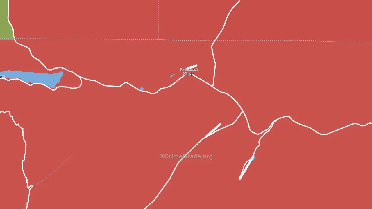 Duck Creek Village, UT Map of Arson Rates
