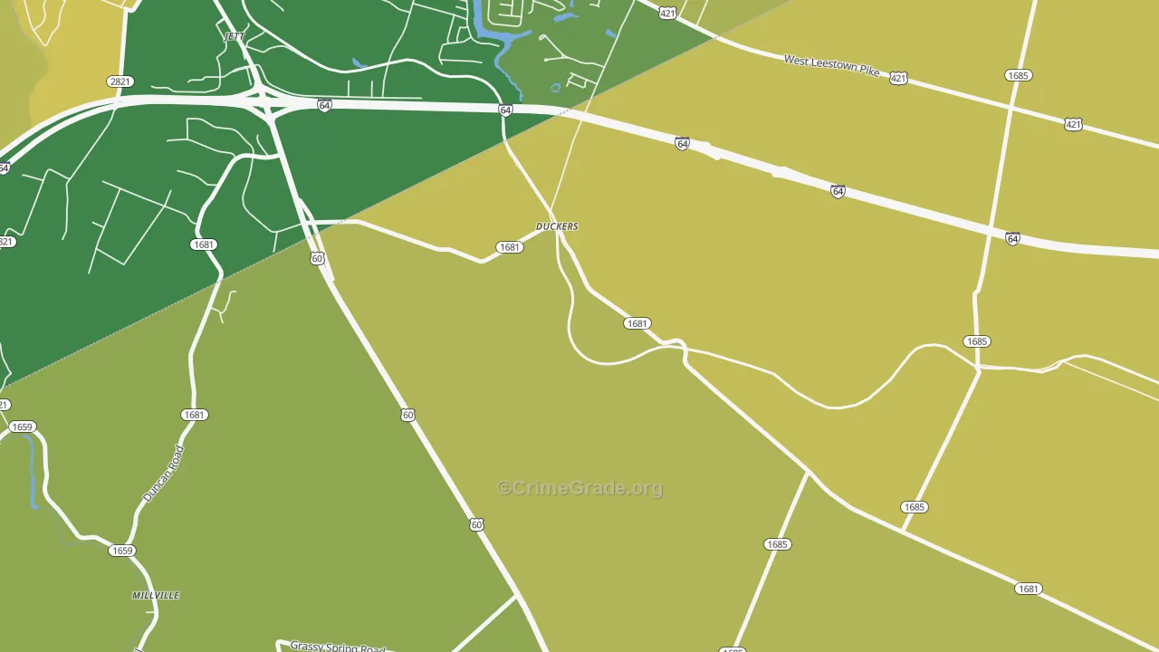 Duckers, KY Map of Arson Rates
