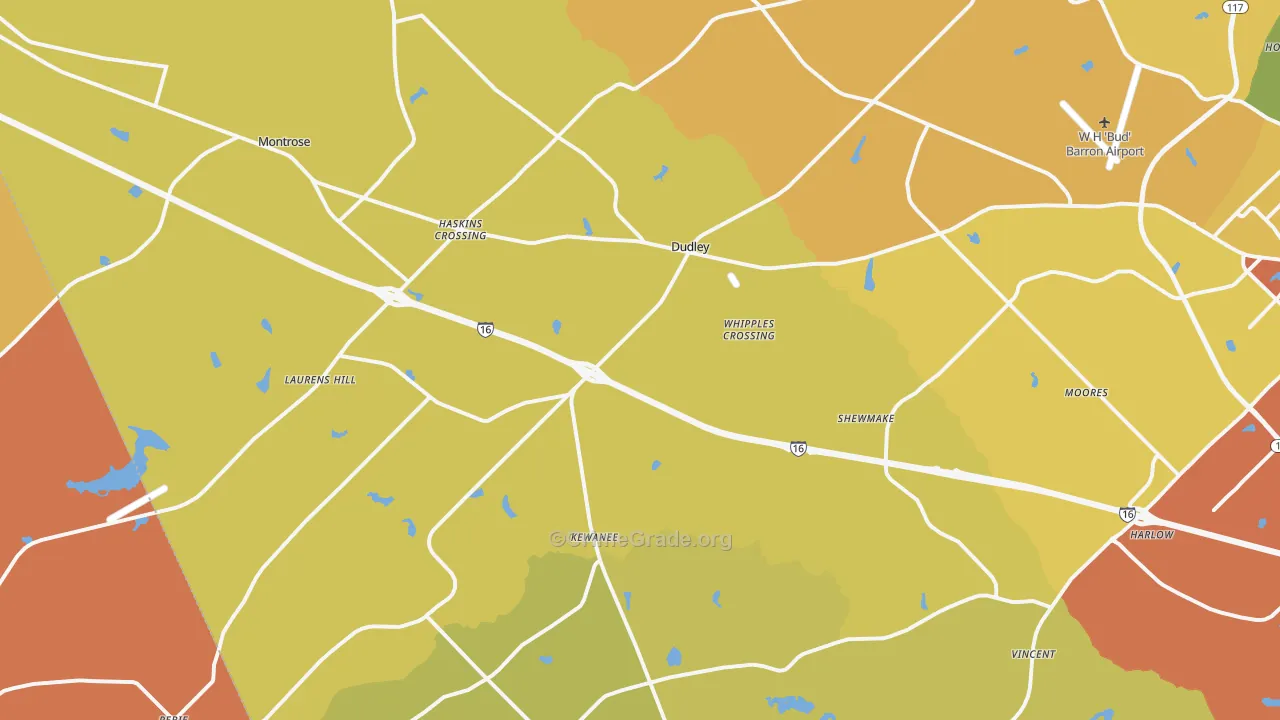 Dudley, GA Map of Arson Rates
