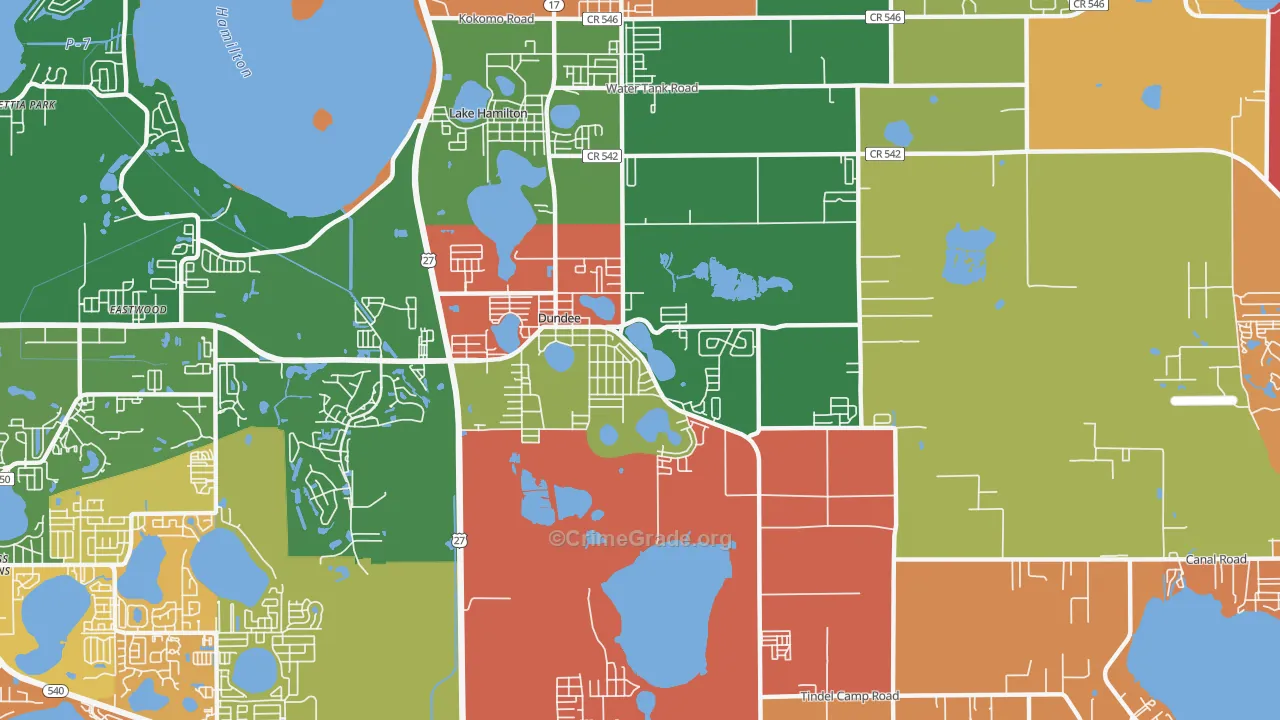 Dundee, FL Map of Arson Rates