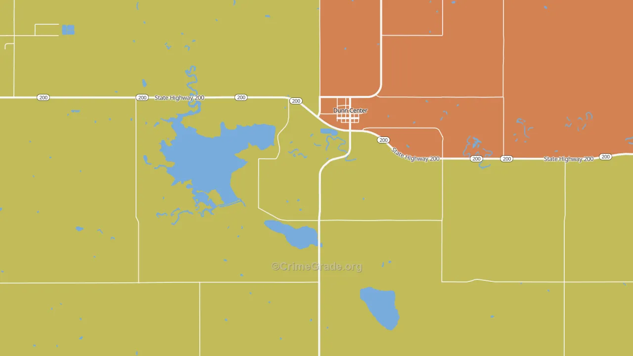 Dunn Center, ND Map of Arson Rates