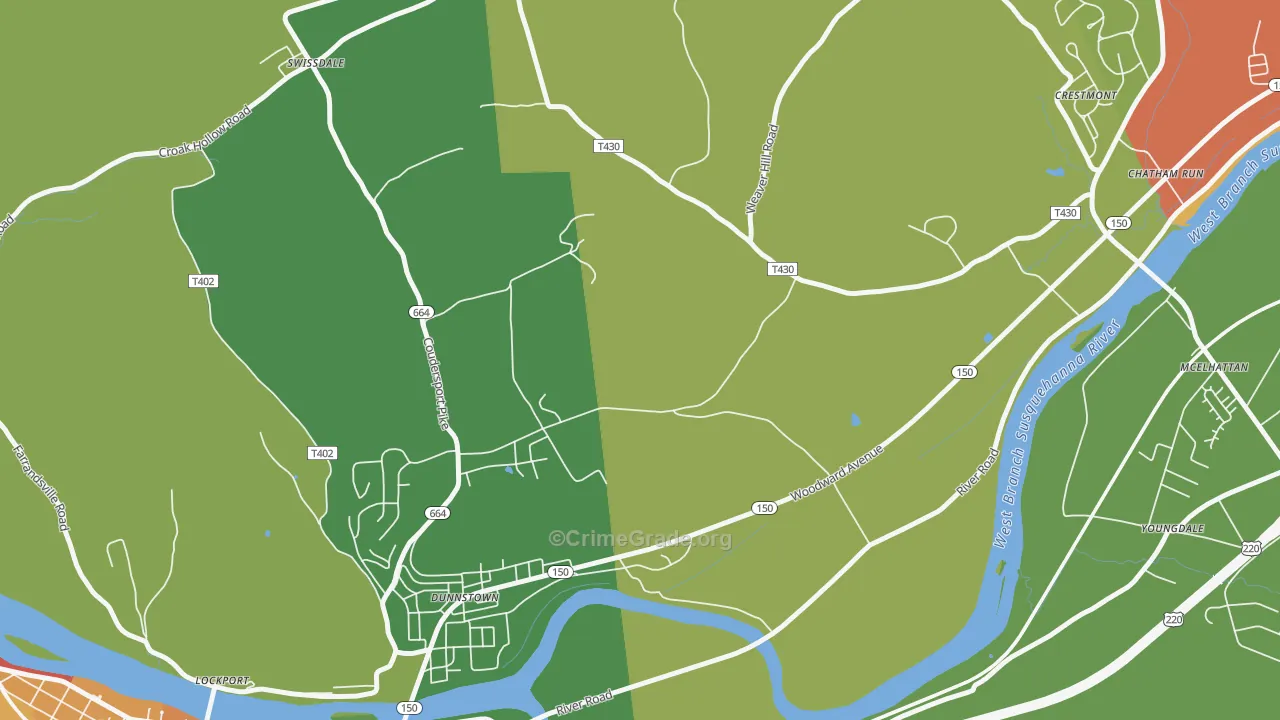 Dunnstown, PA Map of Arson Rates