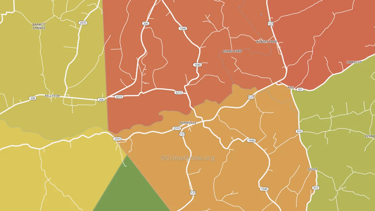 Dunnville, KY Map of Arson Rates