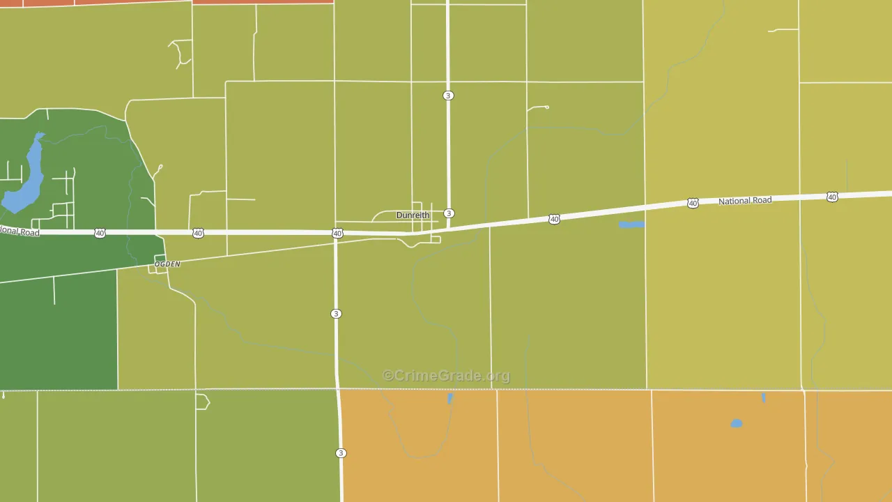 Dunreith, IN Map of Arson Rates