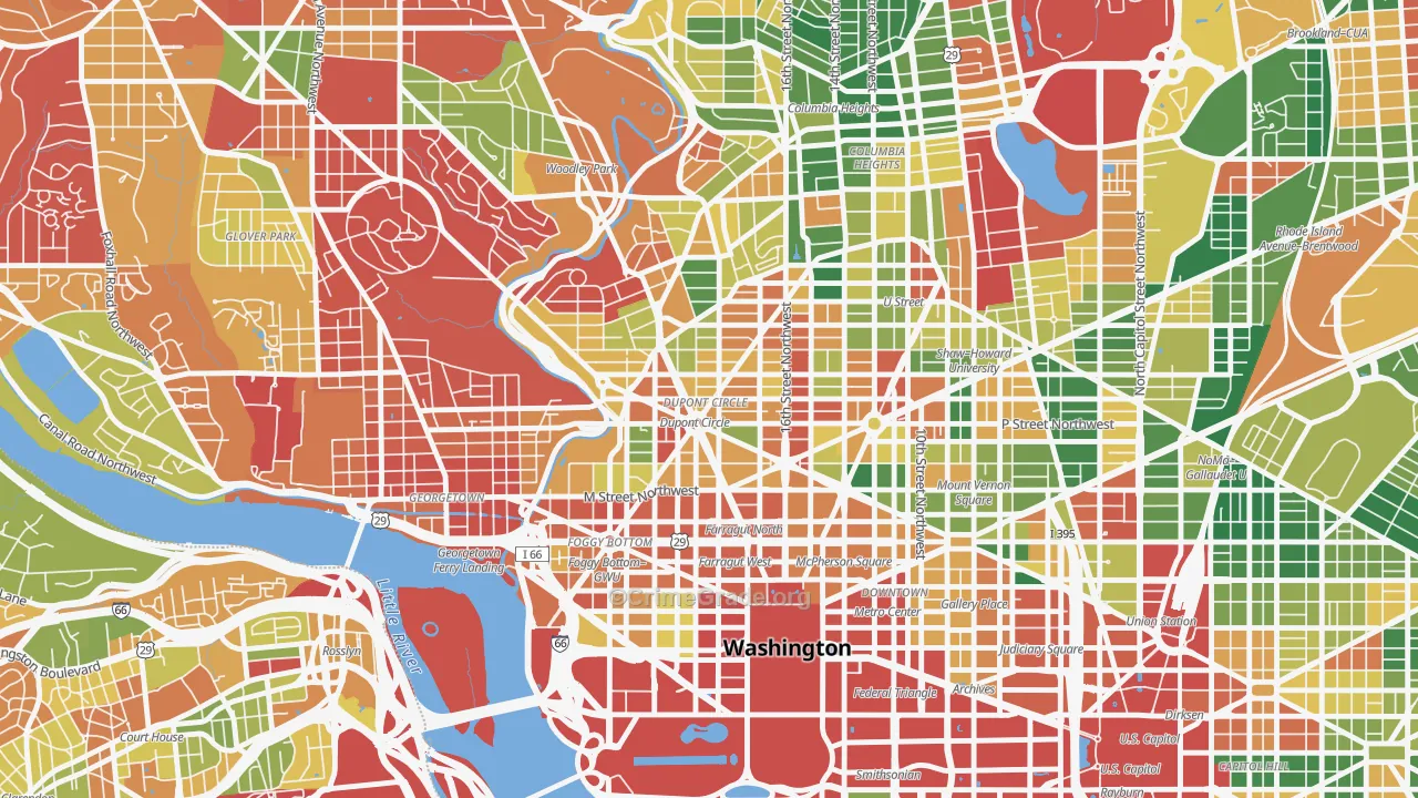 Dupont Circle, Washington, DC Map of Arson Rates