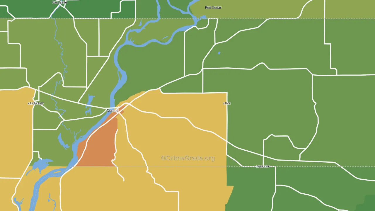 Durand, WI Map of Arson Rates