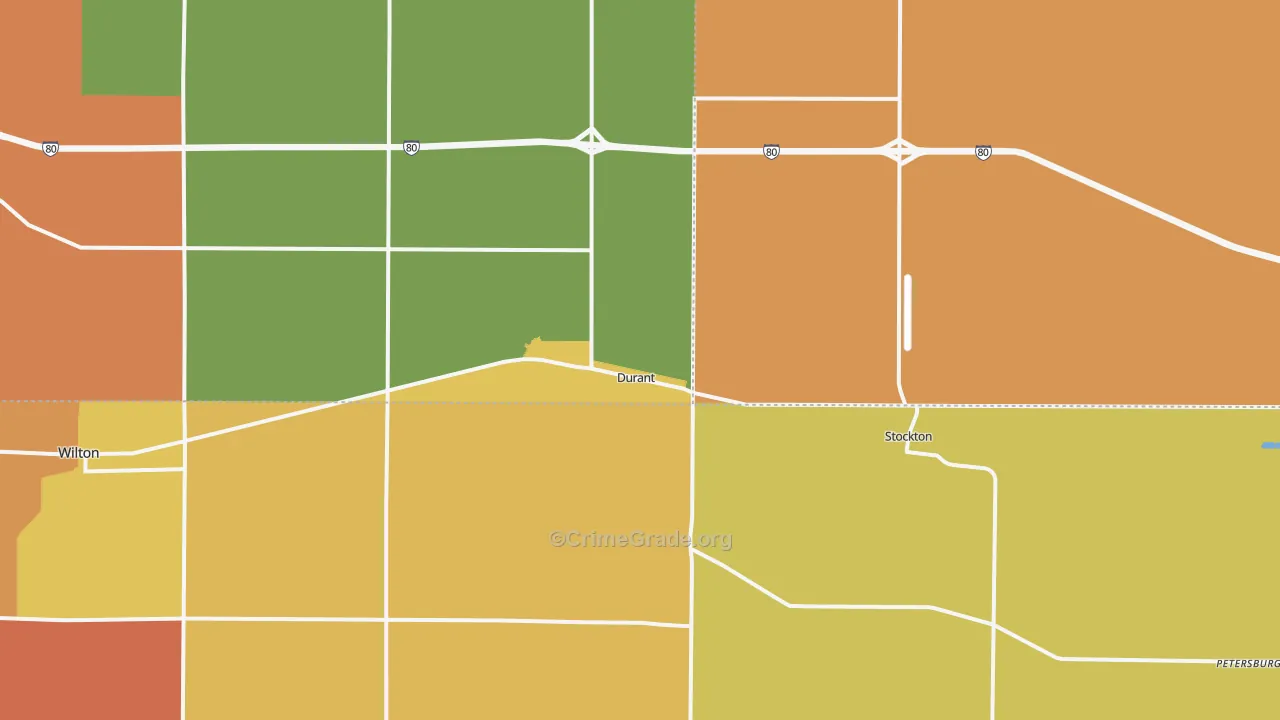Durant, IA Map of Arson Rates