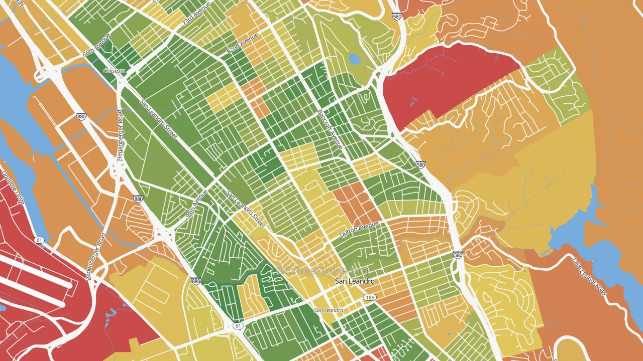 Durant Manor, Oakland, CA Map of Arson Rates