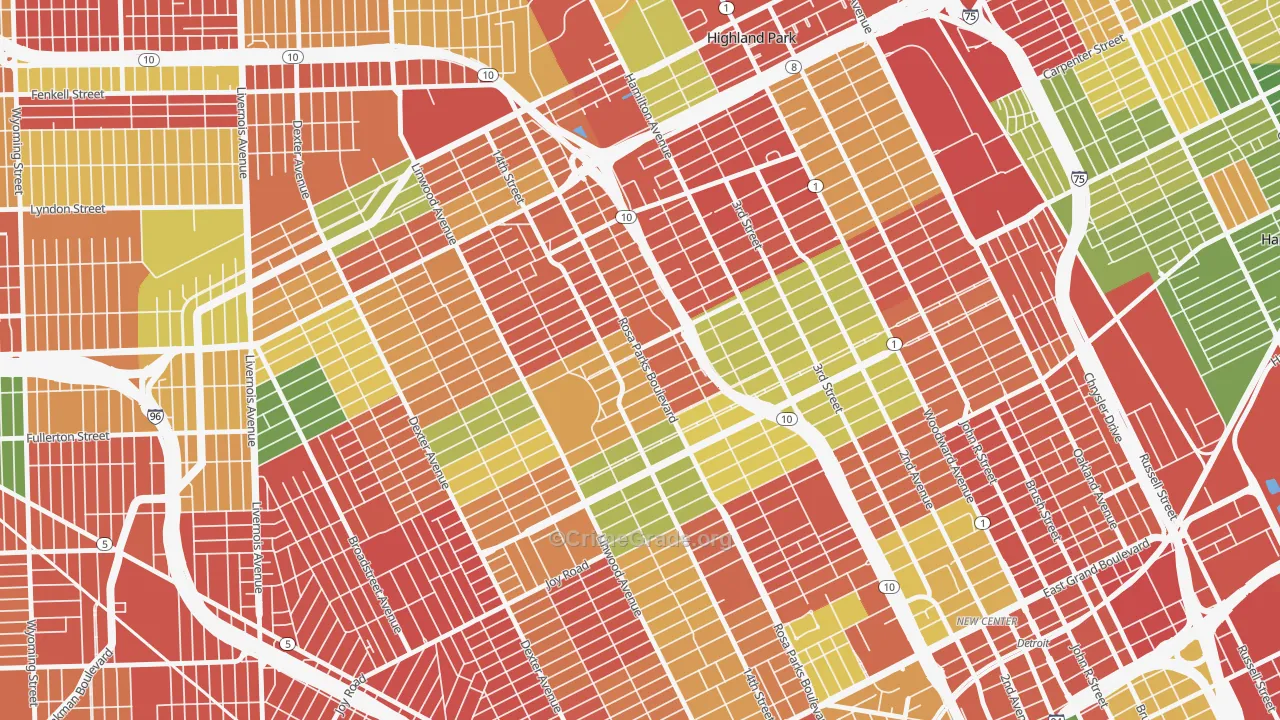 Durfee, Detroit, MI Map of Arson Rates