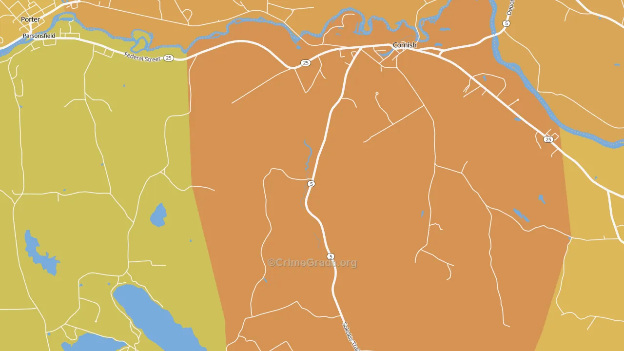 Durgintown, ME Map of Arson Rates