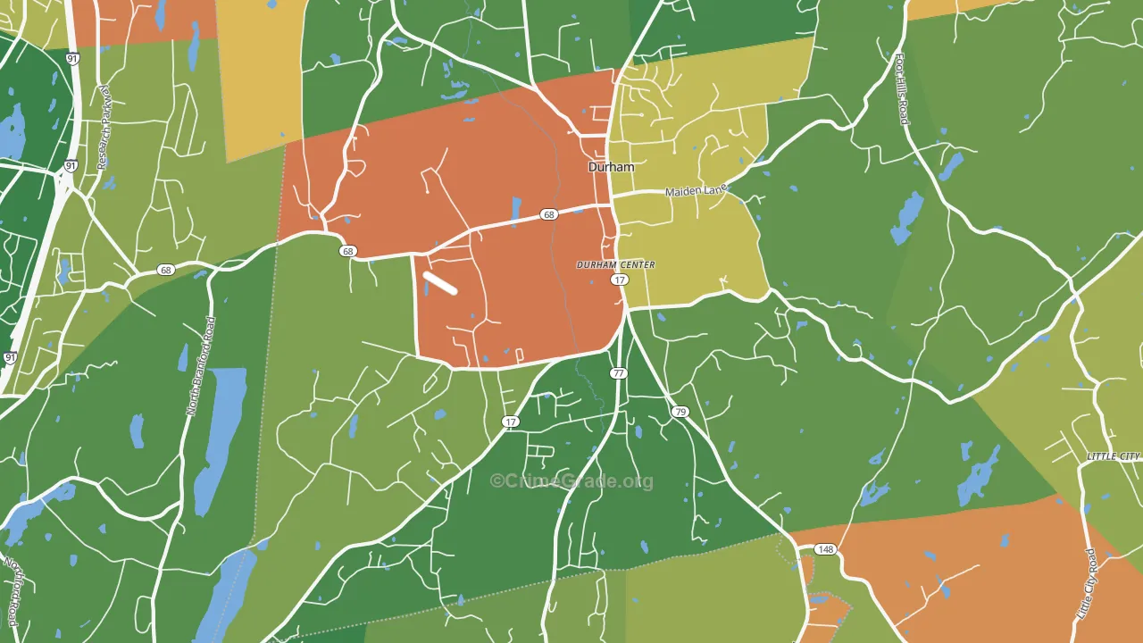 Durham, CT Map of Arson Rates