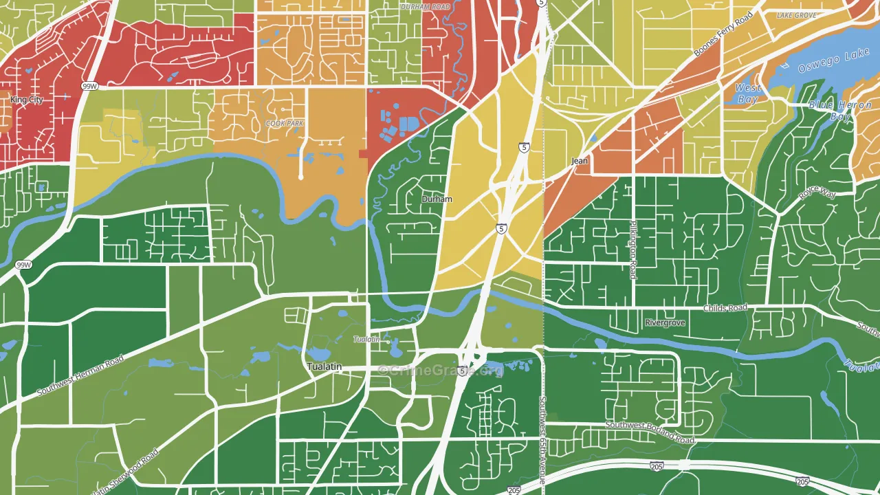 Durham, OR Map of Arson Rates