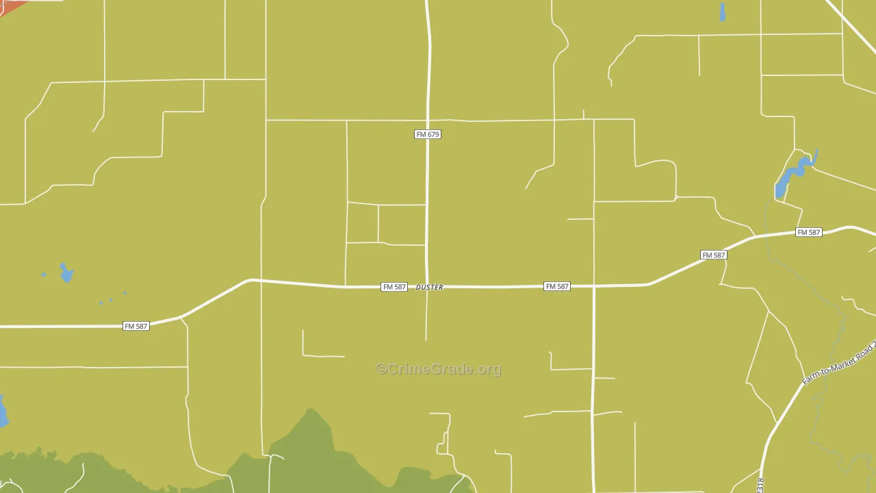 Duster, TX Map of Arson Rates