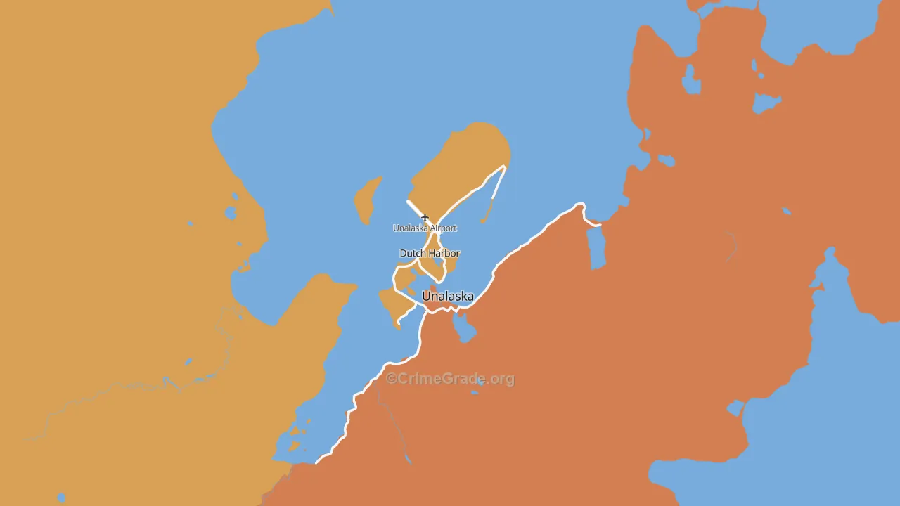 Dutch Harbor, AK Map of Arson Rates
