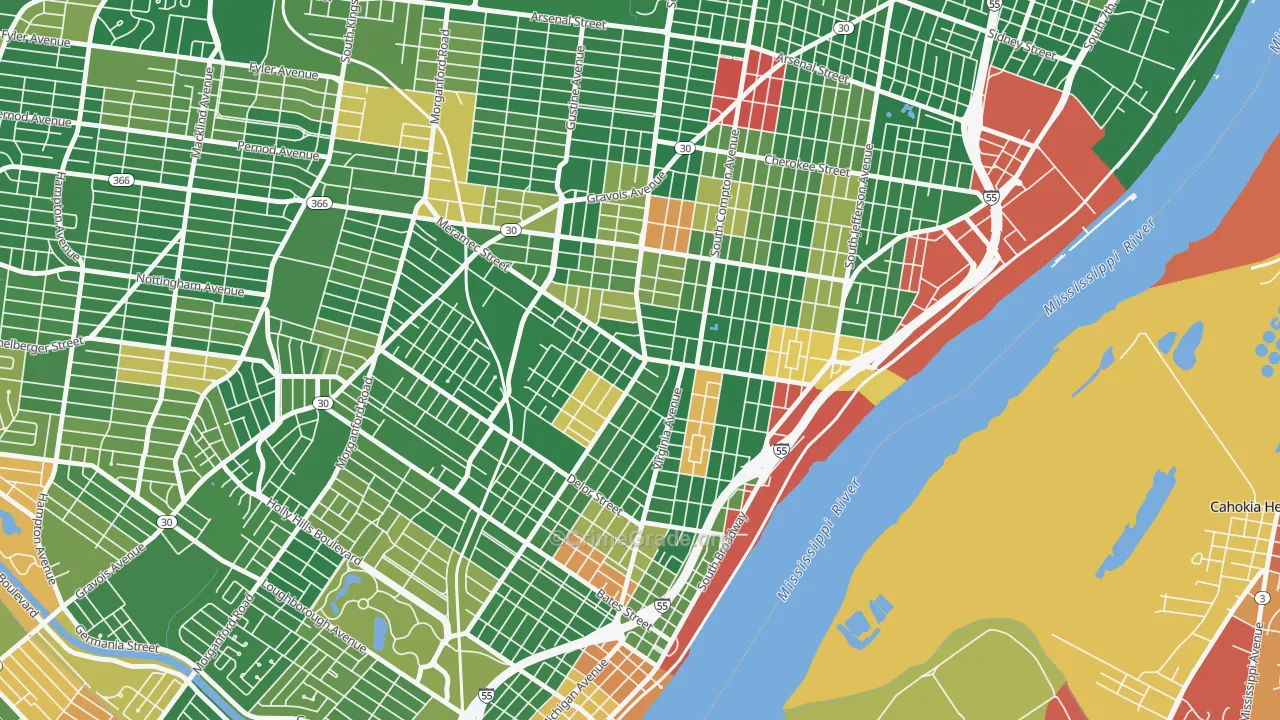 Dutchtown, St. Louis, MO Map of Arson Rates