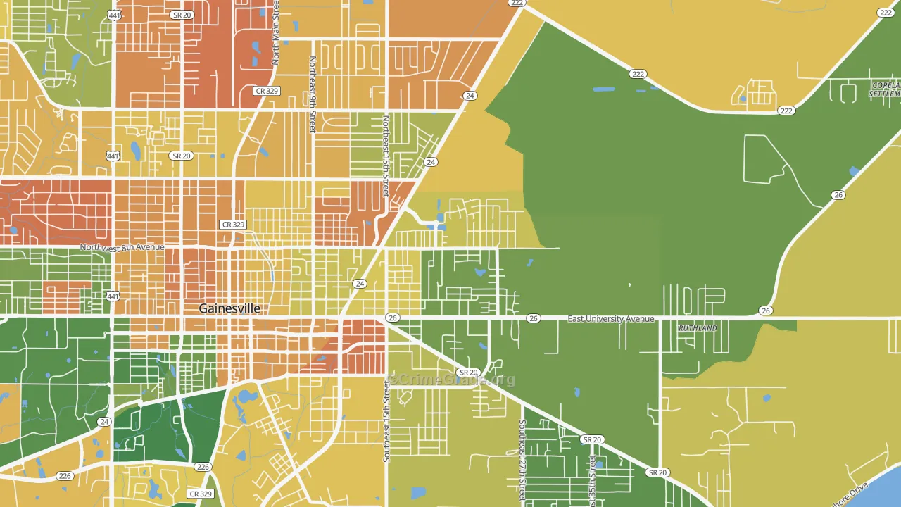 Duval-Eagle Eyes Crime Watch, Gainesville, FL Map of Arson Rates