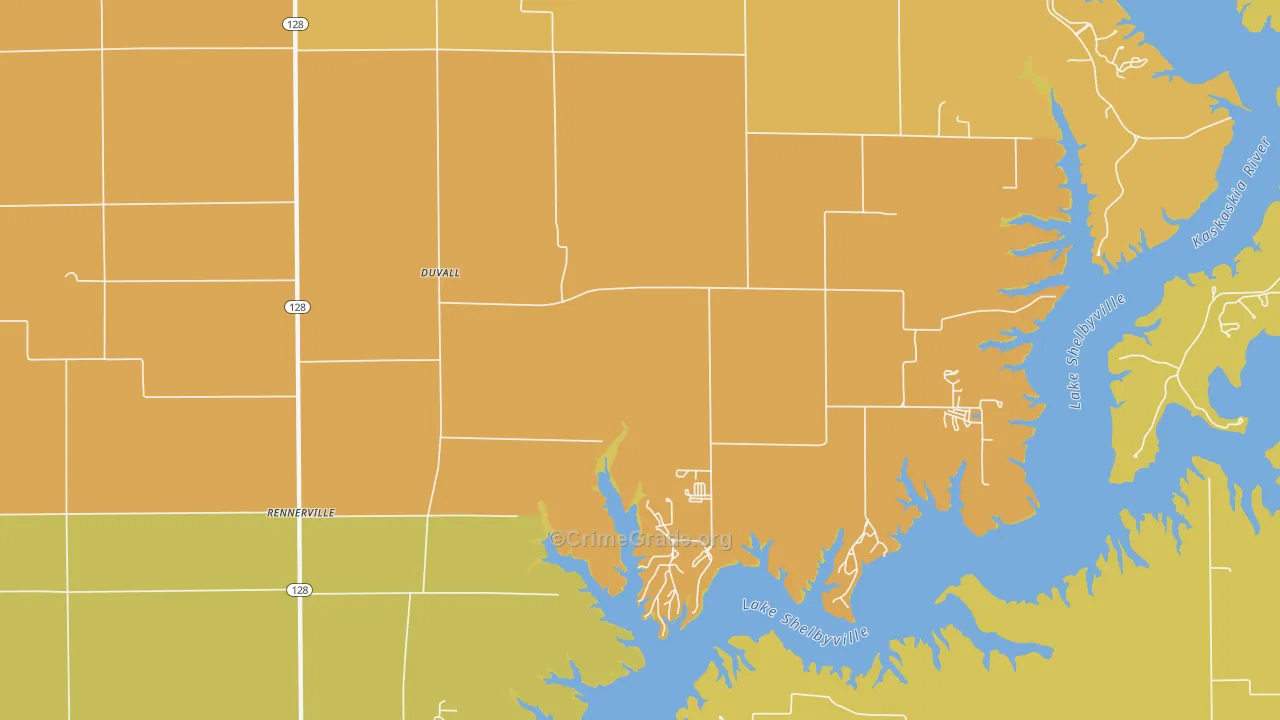 Duvall, IL Map of Arson Rates