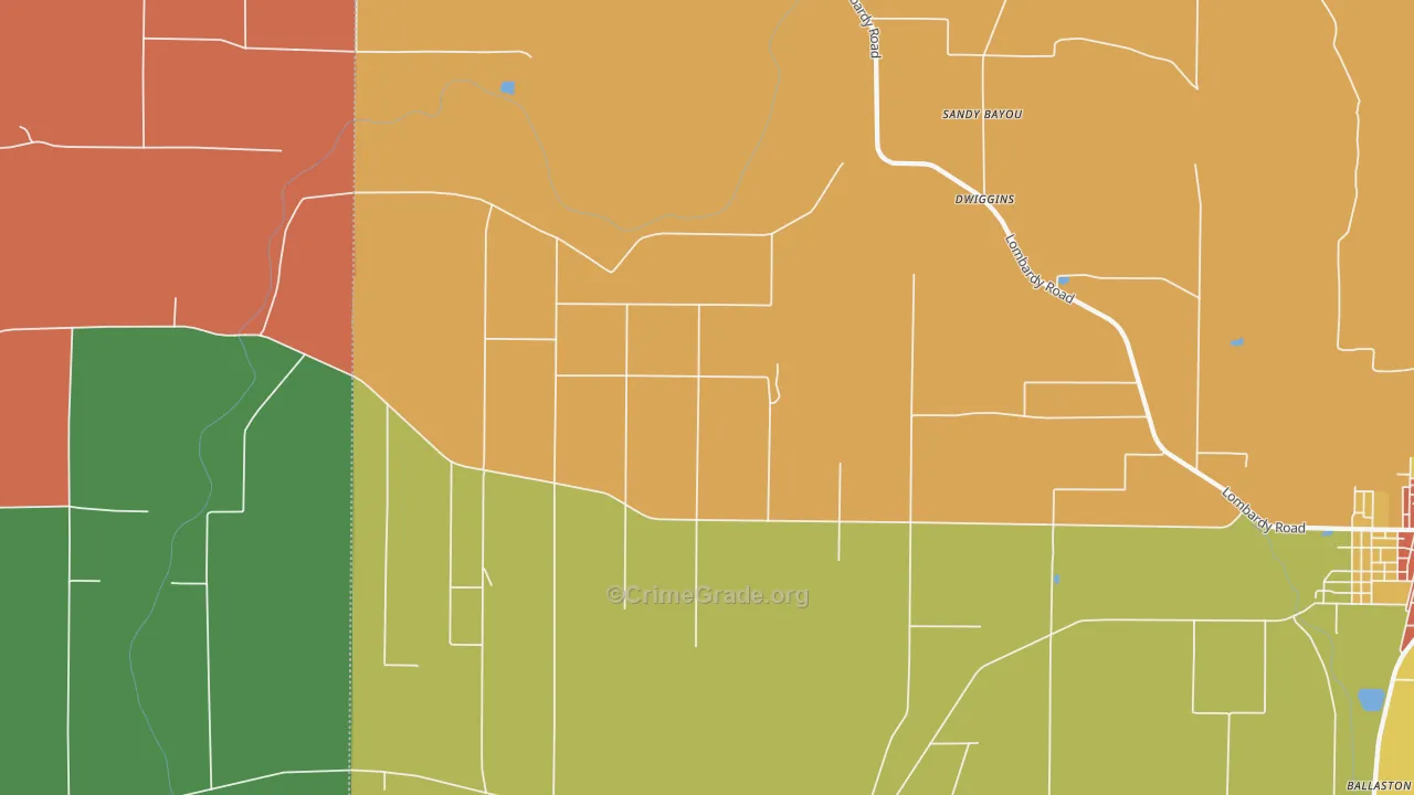 Dwiggins, MS Map of Arson Rates