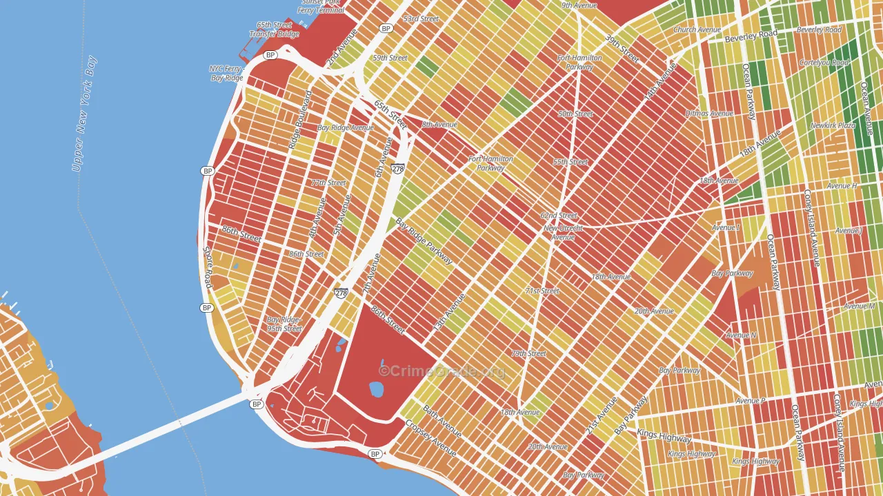 Dyker Heights, Brooklyn, NY Map of Arson Rates