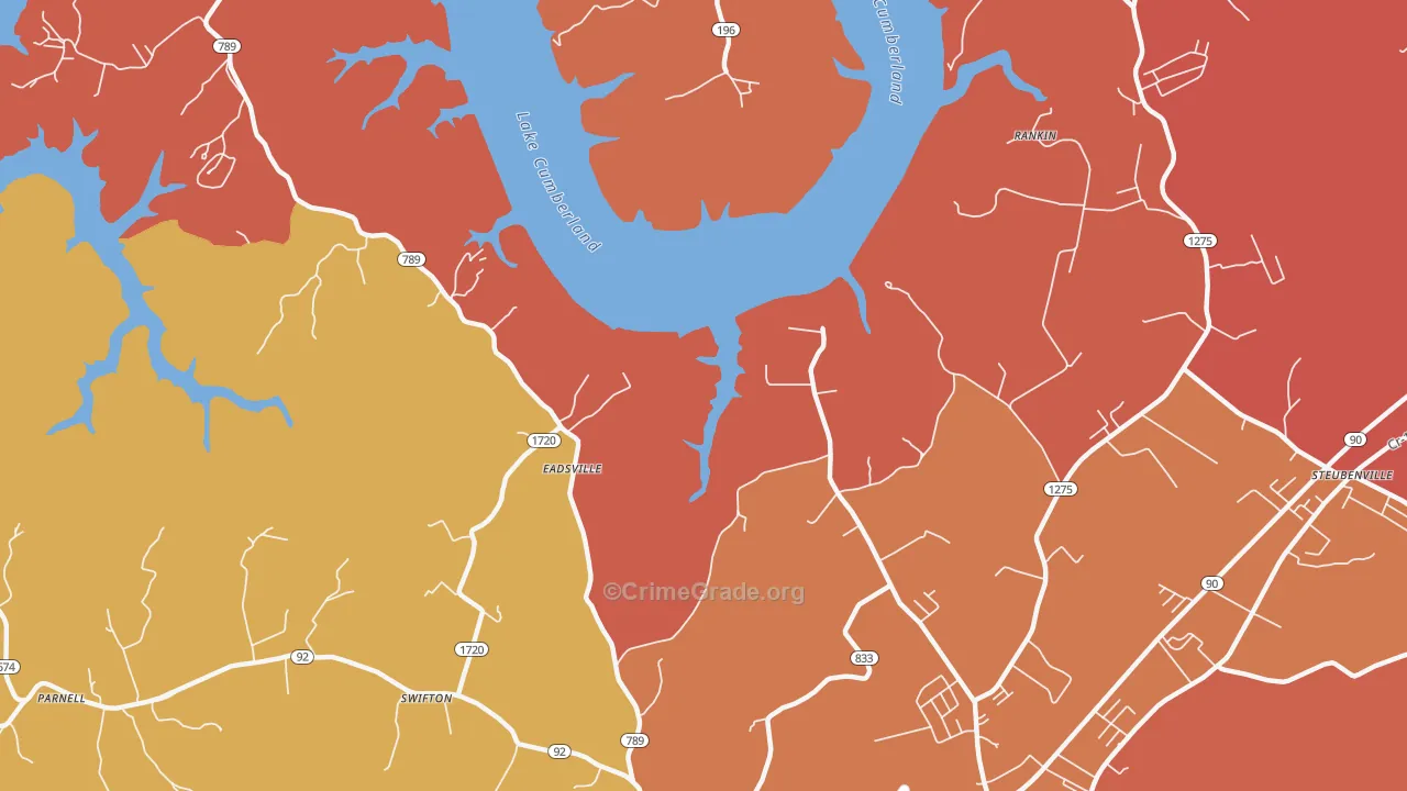 Eadsville, KY Map of Arson Rates