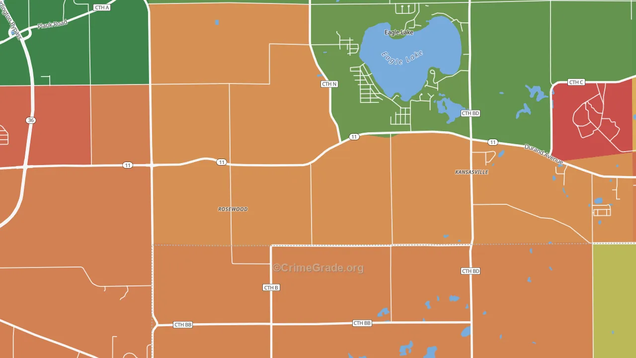 Eagle Lake Manor, WI Map of Arson Rates