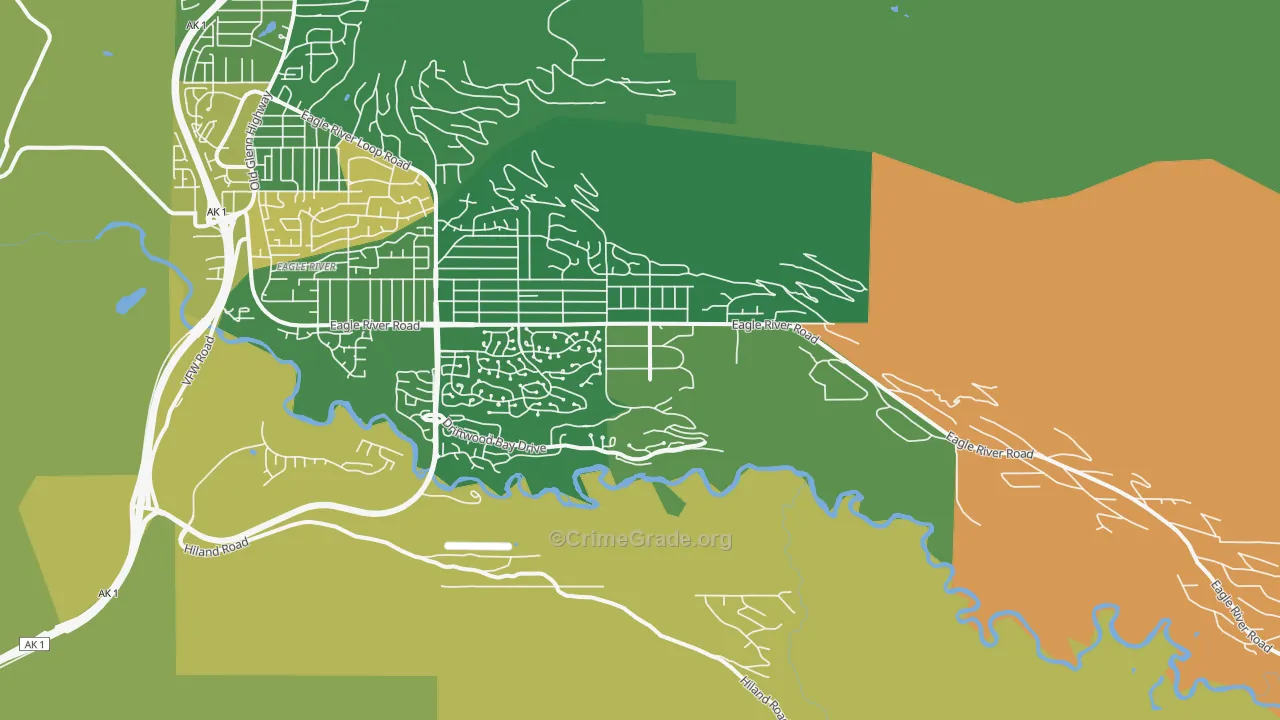 Eagle River Valley, Eagle River, AK Map of Arson Rates